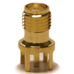 Mueller Electric, jack PCB Mount SMA Connector, 50Ω, Solder Termination, Straight Body