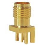 Mueller Electric, jack Edge Mount SMA Connector, 50Ω, Solder Termination, Straight Body