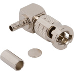 Amphenol RF HD-BNC Series Plug Cable Mount HD-BNC Connector, Crimp Termination, Right Angle Body