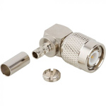 Amphenol RF Plug Cable Mount TNC Connector, Crimp Termination, Right Angle Body