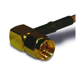 Amphenol RF Plug Cable Mount SMA Connector, Crimp Termination, Right Angle Body