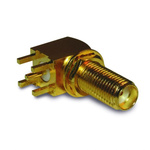 Amphenol RF, jack Bulkhead SMA Connector, Solder Termination, Right Angle Body