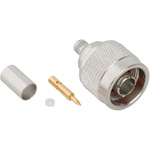 Amphenol RF Plug Cable Mount N Connector, Crimp Termination, Straight Body