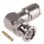 Radiall, Plug Cable Mount BNC Connector, 75Ω, Clamp Termination, Right Angle Body