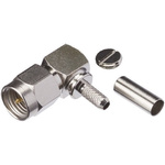 Yuetsu, Plug Cable Mount SMA Connector, Crimp Termination, Right Angle Body