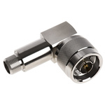 TE Connectivity, Plug Cable Mount N Connector, 50Ω, Crimp Termination, Right Angle Body