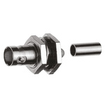 Telegartner, jack Panel Mount BNC Connector, 75Ω, Clamp, Crimp Termination, Straight Body