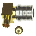 Amphenol RF, Plug Cable Mount QMA Connector, 50Ω, Crimp, Solder Termination, Right Angle Body