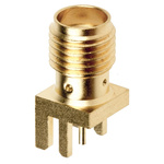 Cinch Connectors SMA Series, jack Edge Mount SMA Connector, 50Ω, Solder Termination, Straight Body