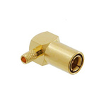 Cinch Connectors Mini-SMB Series, Plug Cable Mount SMB Connector, 75Ω, Crimp Termination, Right Angle Body