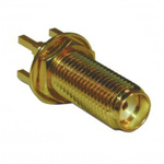 Amphenol RF, jack PCB Mount SMA Connector, 50Ω, Solder Termination, Straight Body