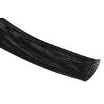 RS PRO Expandable Braided PET Black Cable Sleeve, 30mm Diameter