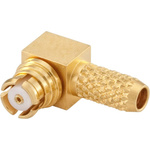 Rosenberger In-Series Series, jack Cable Mount SMA Connector, 50Ω, Solder Termination, Right Angle Body