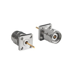 Bulgin Male/Female Flange Mount Circular Coaxial Connector, Plug In Termination, Straight Body