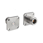 Bulgin, Plug Flange Mount Circular Coaxial Connector, Jack Screw Termination, Straight Body