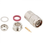 Amphenol RF Plug Cable Mount N Connector, Clamp Termination, Straight Body