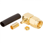 Amphenol RF Plug Cable Mount SMA Connector, Crimp Termination, Right Angle Body