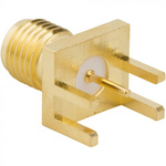 Amphenol RF, jack End Launch SMA Connector, Solder Termination, Straight Body