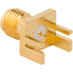 Amphenol RF, jack End Launch SMA Connector, Solder Termination, Straight Body