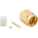 Amphenol RF Plug Cable Mount SMA Connector, Solder Termination, Straight Body