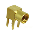 TE Connectivity, jack PCB Mount MMCX Connector, Through Hole Termination, Right Angle Body