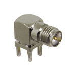 TE Connectivity, jack PCB Mount SMA Connector, Through Hole Termination, Right Angle Body