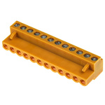 Weidmuller Barrier Strip, 12 Contact, 5.08mm Pitch, 1 Row, 14A, 400 V, Screw Down Termination