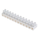 RS PRO Non-Fused Terminal Block, 12-Way, 6A, 14 AWG Wire, Screw Down Termination