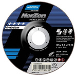 Norton Grinding Disc Aluminium Oxide Grinding Disc, 230mm x 7mm Thick, P60 Grit, 5 in pack, Norzon