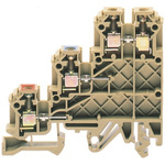 RS PRO Brown DIN Rail Terminal Block, 0.2 → 2.5mm², Triple-Level