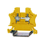 RS PRO Yellow Feed Through Terminal Block, Single-Level, Cage Clamp Termination