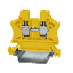 RS PRO Yellow Feed Through Terminal Block, Single-Level, Cage Clamp Termination