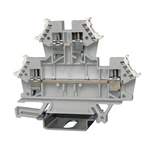 RS PRO Grey Feed Through Terminal Block, 2-Level, Cage Clamp Termination
