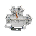 RS PRO Grey Feed Through Terminal Block, 2-Level, Cage Clamp Termination