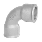 Georg Fischer Malleable Iron Fitting Short Elbow, 1 in BSPP Female (Connection 1), 1 in BSPP Female (Connection 2)