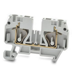 RS PRO Grey Feed Through Terminal Block, 4mm², 1-Level, Spring Termination