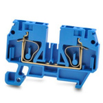 RS PRO Blue Feed Through Terminal Block, 4mm², 1-Level, Spring Termination