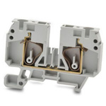 RS PRO Grey Feed Through Terminal Block, 6mm², 1-Level, Spring Termination