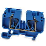RS PRO Blue Feed Through Terminal Block, 6mm², 1-Level, Spring Termination