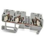 RS PRO Grey Feed Through Terminal Block, 2.5mm², 1-Level, Spring Termination