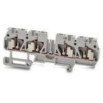 RS PRO Grey Feed Through Terminal Block, 2.5mm², 1-Level, Spring Termination