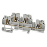 RS PRO Grey Feed Through Terminal Block, 2.5mm², 2-Level, Cage Clamp Termination