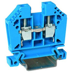 RS PRO Blue Feed Through Terminal Block, 10mm², 1-Level, Cage Clamp Termination