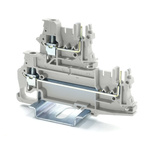 RS PRO Grey Feed Through Terminal Block, 2.5mm², 2-Level, Cage Clamp Termination