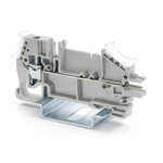 RS PRO Grey Feed Through Terminal Block, 2.5mm², 1-Level, Cage Clamp Termination