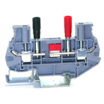 RS PRO Grey Disconnect Terminal Block, 6mm², 1-Level, Cage Clamp Termination