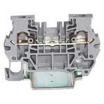 RS PRO Grey Feed Through Terminal Block, 4mm², 1-Level, Spring Termination