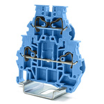 RS PRO Blue Feed Through Terminal Block, 4mm², 2-Level, Spring Termination