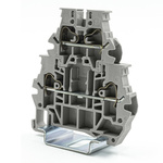 RS PRO Grey Feed Through Terminal Block, 4mm², 1-Level, Spring Termination