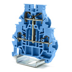 RS PRO Grey Feed Through Terminal Block, 4mm², 1-Level, Spring Termination
